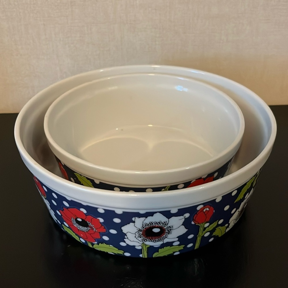 Vintage Georges Briard Polka Poppy Ovenware
